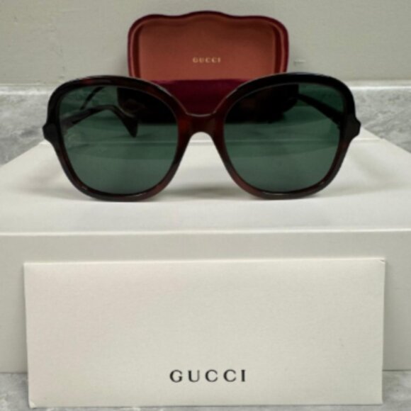 GUCCI | NEW | 1178S | 1178S - 003 | HAVANA | GREEN - Picture 1 of 8